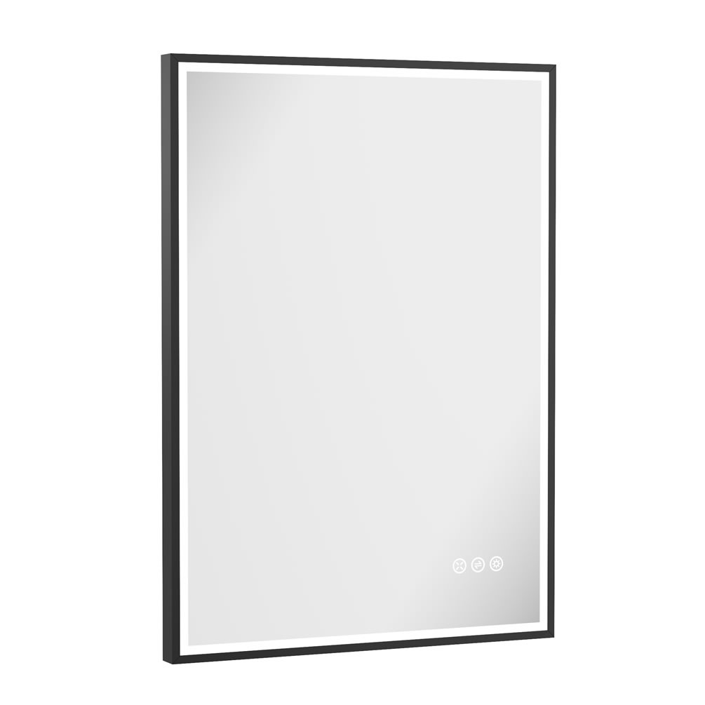 Cutout image of Crosswater MPRO 500 x 700mm Matt Black LED Mirror